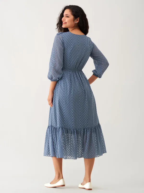 Greyish_Blue_Butta_Work_Dress_For_Women
