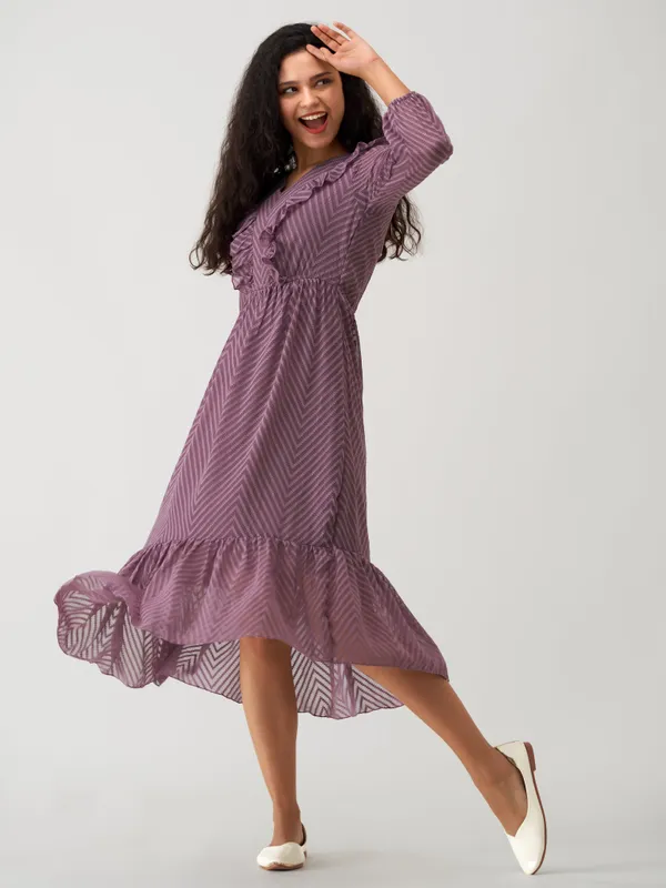 Greyish_Purple_Butta_Work_Dress_For_Women
