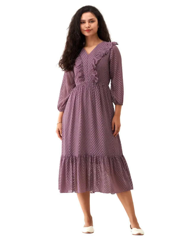 Greyish_Purple_Butta_Work_Dress_For_Women