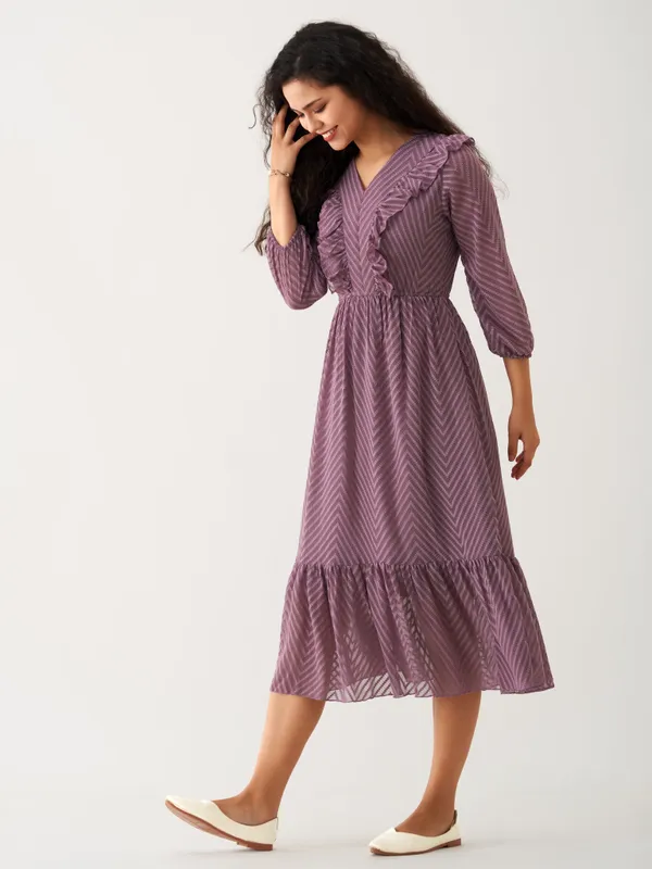 Greyish_Purple_Butta_Work_Dress_For_Women