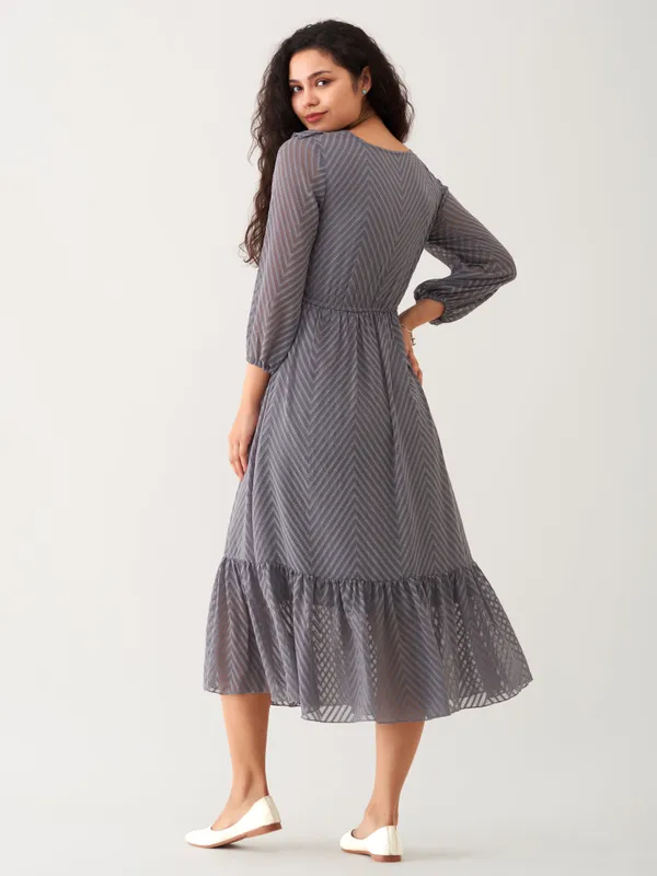 Steel_Grey_Plain_And_Steel_Butta_Work_Dress_For_Women