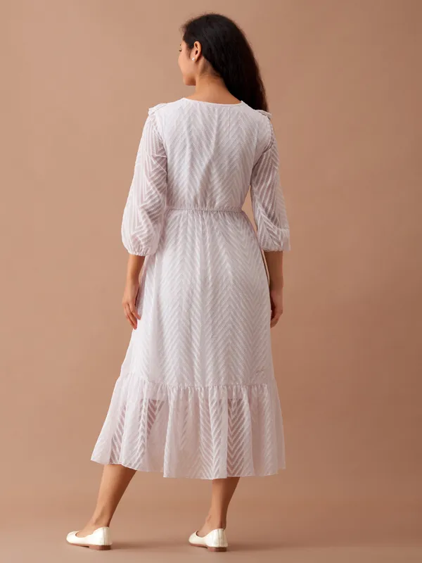 White_Plain_And_Butta_Work_Dress_For_Women