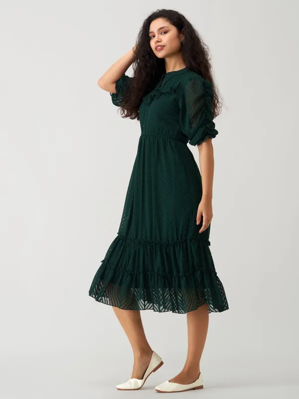 Green_Polyster_Plain_And_Dress_For_Women