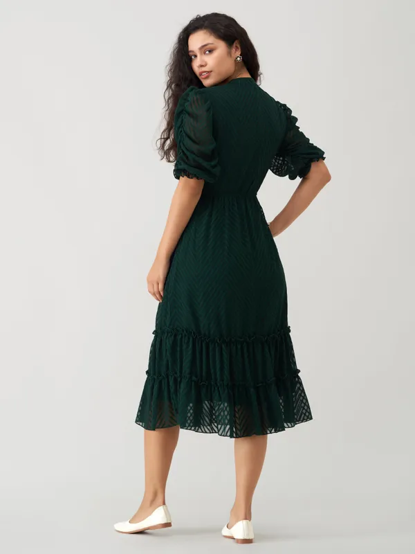 Green_Polyster_Plain_And_Dress_For_Women