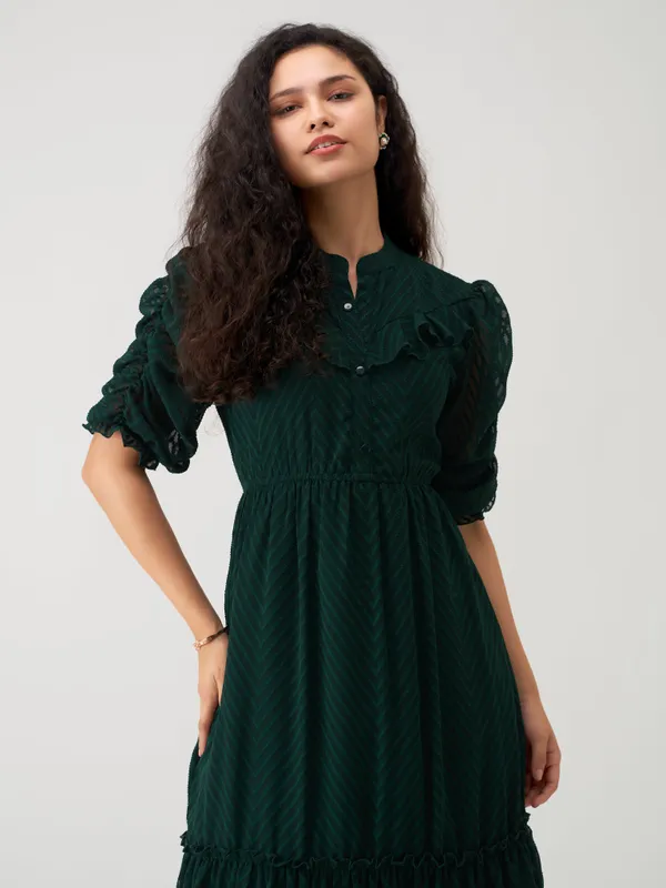 Green_Polyster_Plain_And_Dress_For_Women