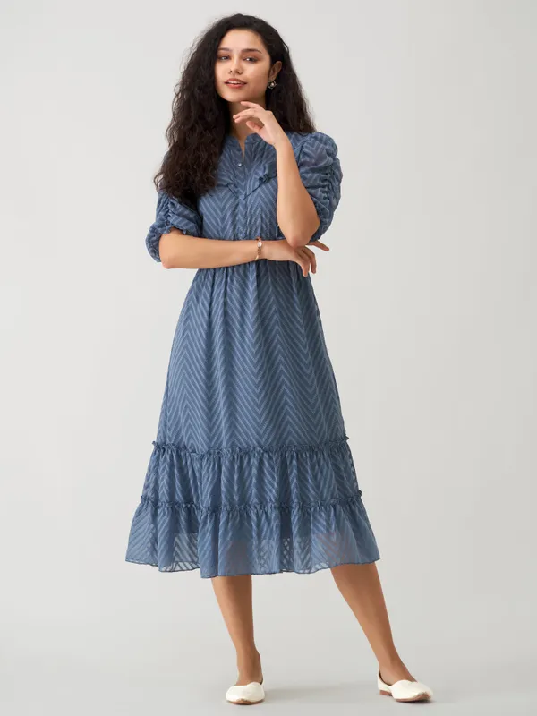 Greyish_Blue_Polyster_Dress_For_Women