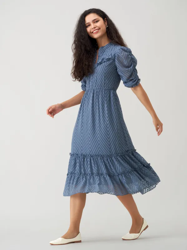 Greyish_Blue_Polyster_Dress_For_Women