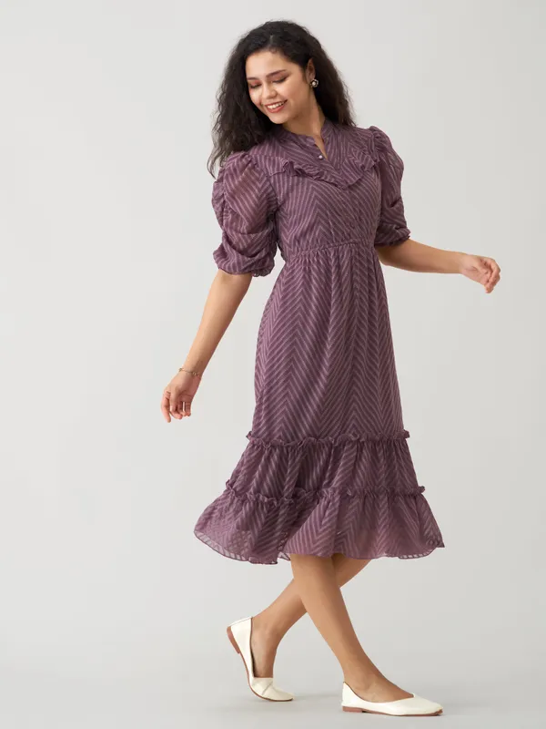 Greyish_Purple_Polyster_Dress_For_Women