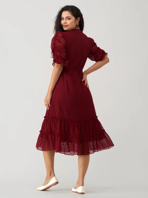 Maroon_Polyster_Plain_And_Dress_For_Women