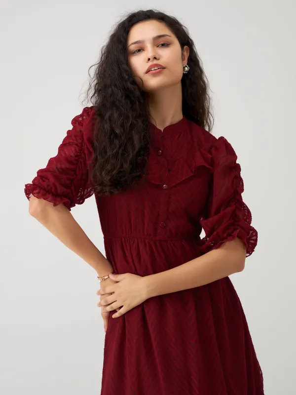 Maroon_Polyster_Plain_And_Dress_For_Women