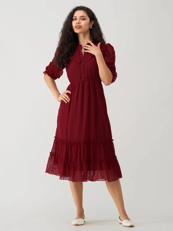 Maroon_Polyster_Plain_And_Dress_For_Women