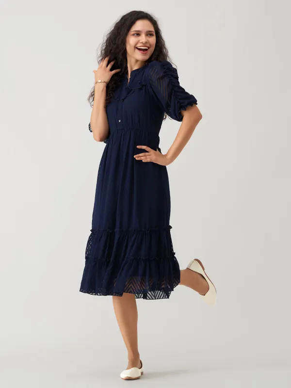 Navy_Blue_Polyster_Plain_And_Dress_For_Women