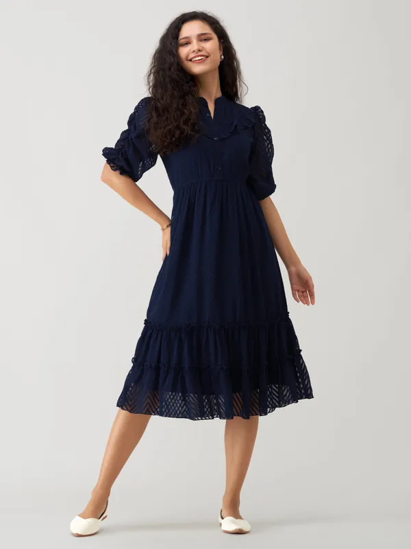 Navy_Blue_Polyster_Plain_And_Dress_For_Women