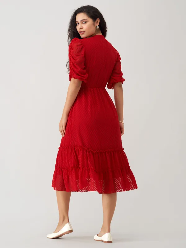 Red_Polyster_Plain_And_Dress_For_Women