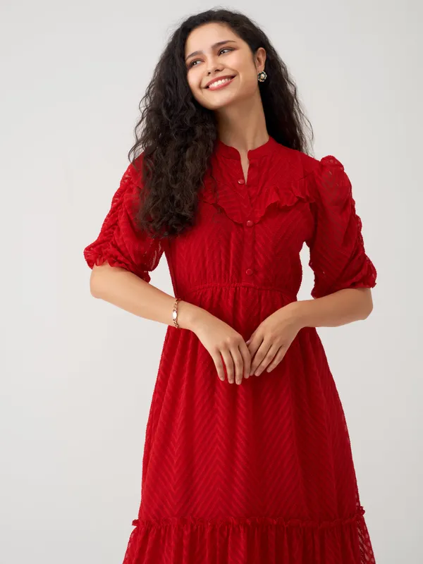 Red_Polyster_Plain_And_Dress_For_Women