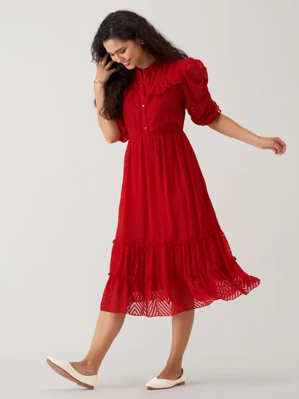 Red_Polyster_Plain_And_Dress_For_Women