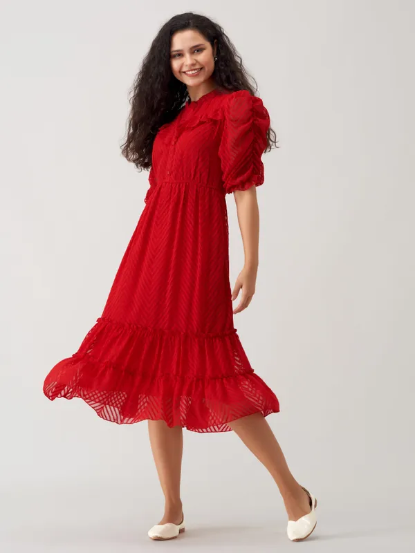 Red_Polyster_Plain_And_Dress_For_Women