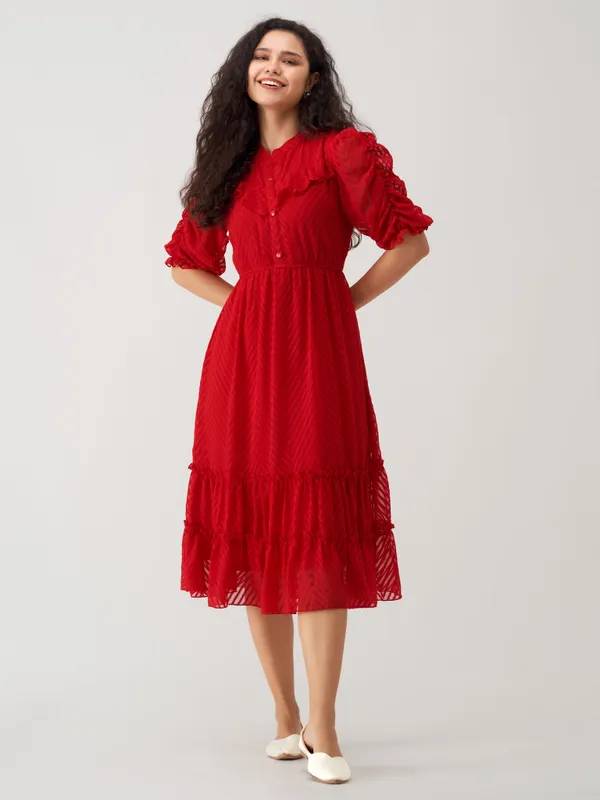 Red_Polyster_Plain_And_Dress_For_Women