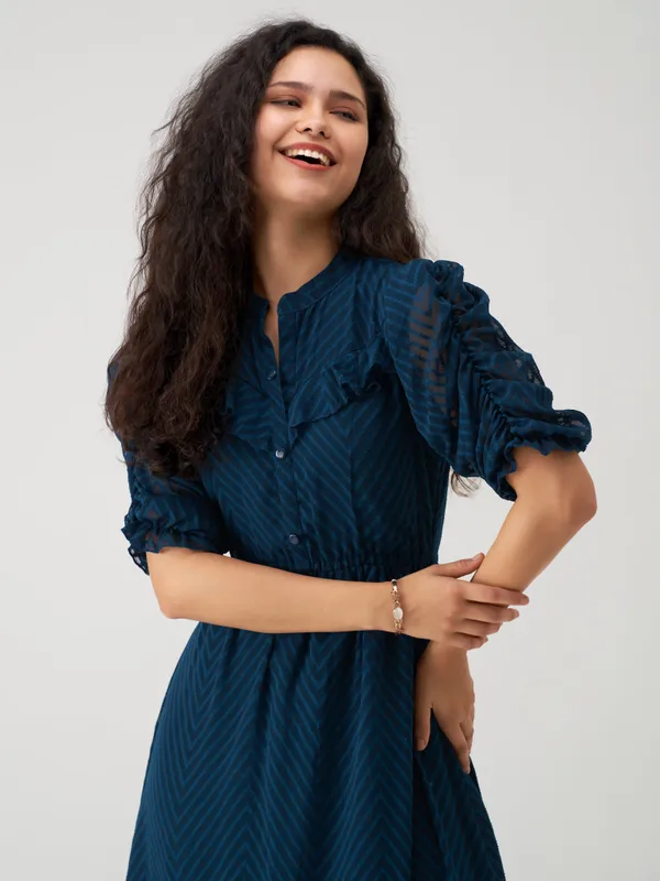 Teal_Polyster_Plain_And_Dress_For_Women