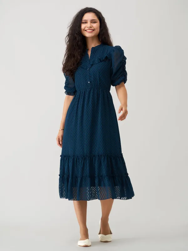 Teal_Polyster_Plain_And_Dress_For_Women