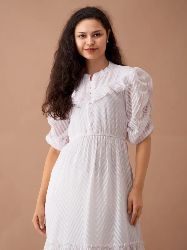 White_Polyster_Plain_And_Dress_For_Women
