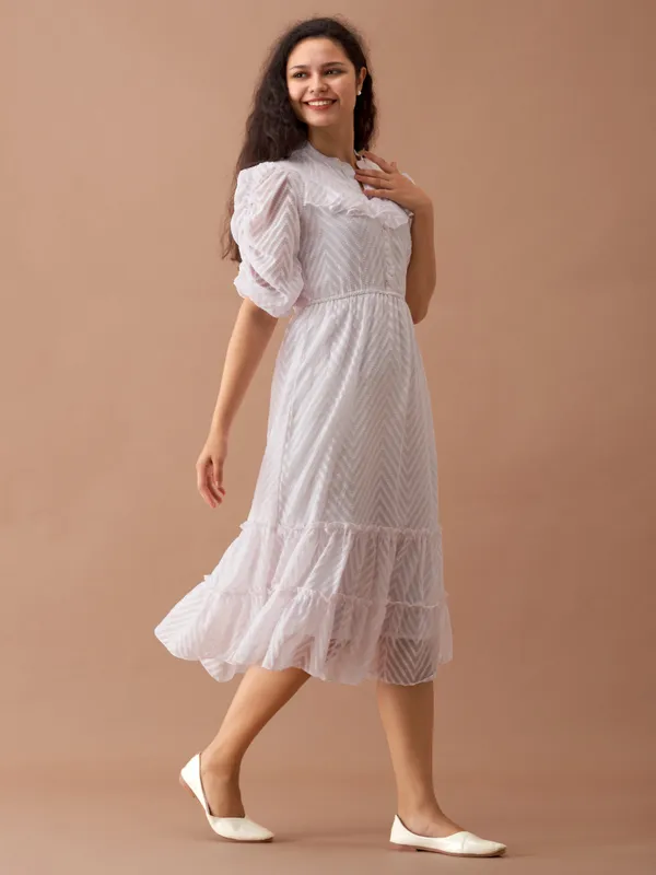 White_Polyster_Plain_And_Dress_For_Women