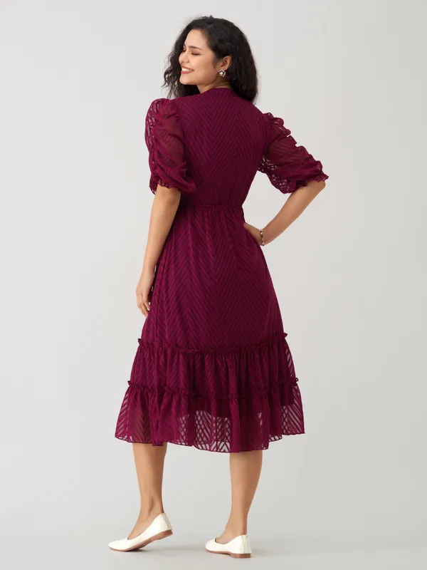 Wine_Polyster_Dress_For_Women