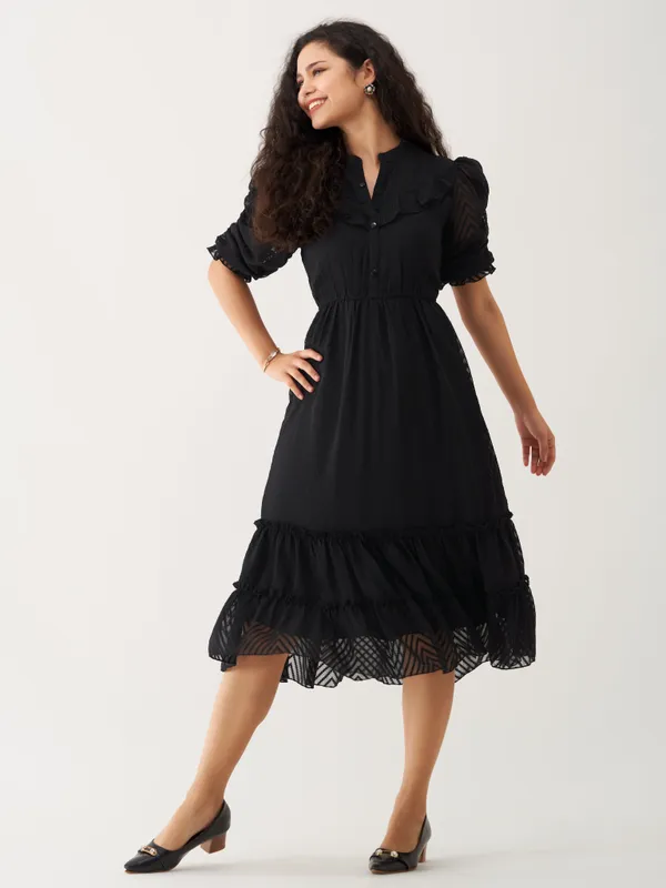 Black_Polyster_Plain_And_Dress_For_Women