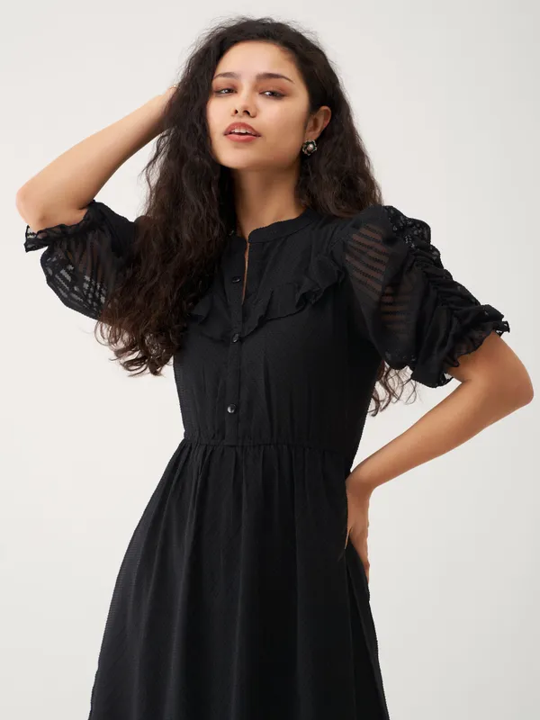 Black_Polyster_Plain_And_Dress_For_Women