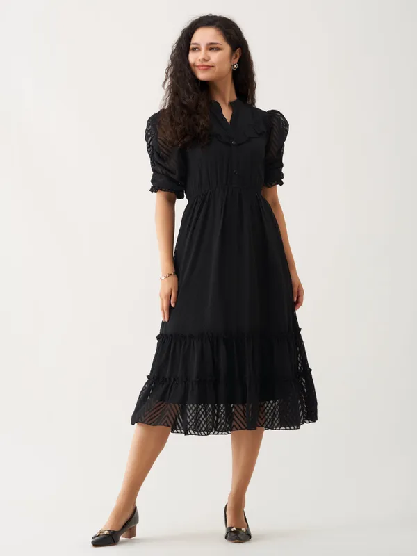 Black_Polyster_Plain_And_Dress_For_Women