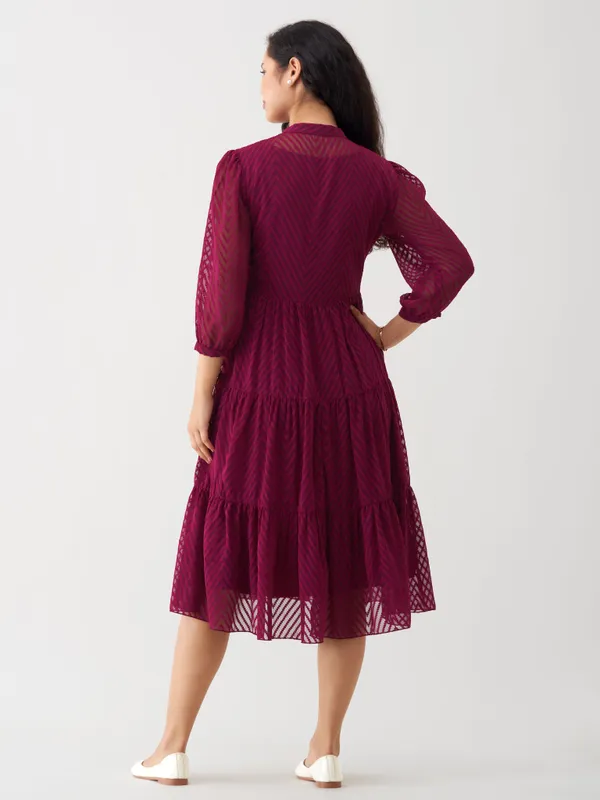 Wine_Polyster_Plain_And_Dress_For_Women