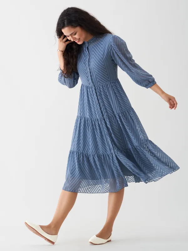 Greyish_Blue_Polyster_Plain_And_Dress_For_Women