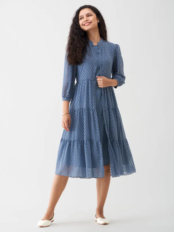 Greyish_Blue_Polyster_Plain_And_Dress_For_Women