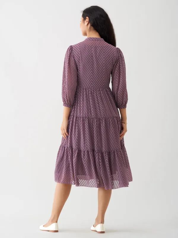 Greyish_Purple_Polyster_Dress_For_Women