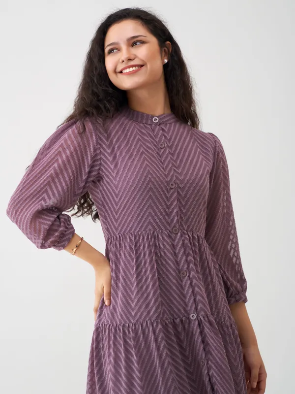 Greyish_Purple_Polyster_Dress_For_Women