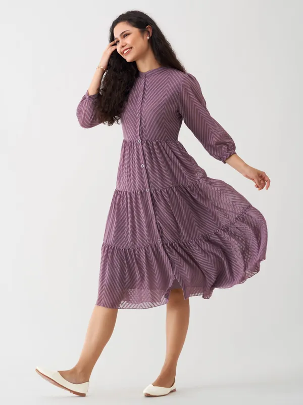 Greyish_Purple_Polyster_Dress_For_Women