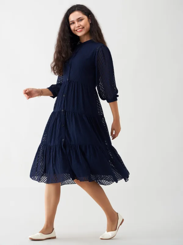 Navy_Blue_Polyster_Plain_And_Dress_For_Women