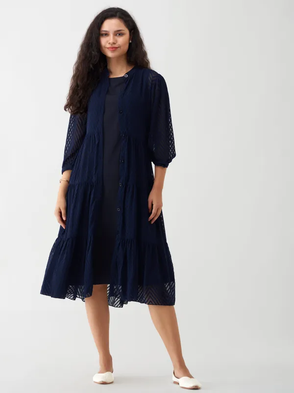 Navy_Blue_Polyster_Plain_And_Dress_For_Women