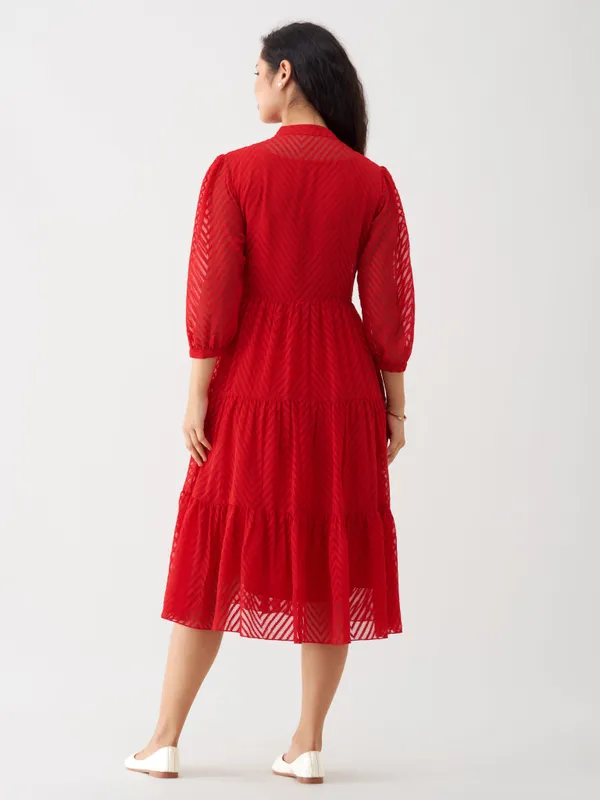 Red_Polyster_Plain_And_Dress_For_Women