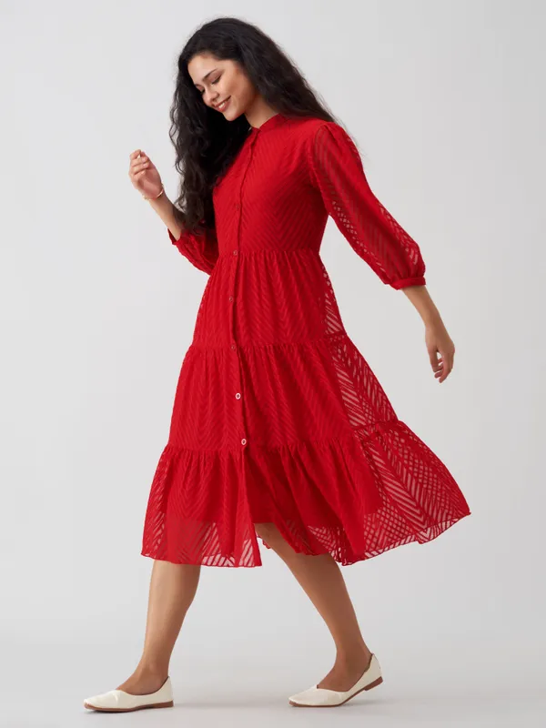 Red_Polyster_Plain_And_Dress_For_Women