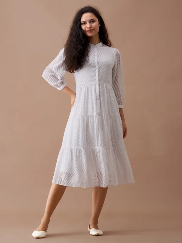 White_Polyster_Plain_And_Dress_For_Women