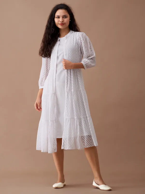 White_Polyster_Plain_And_Dress_For_Women