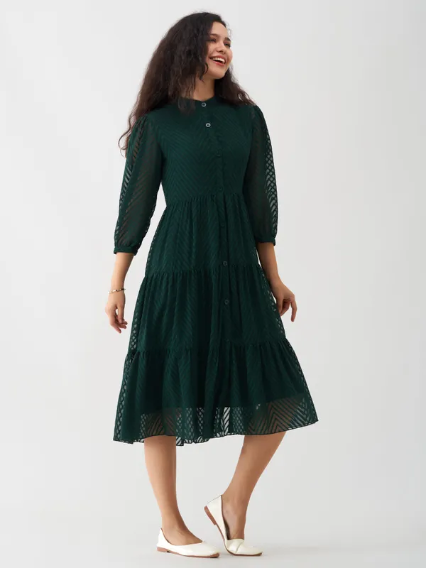 Green_Polyster_Plain_And_Dress_For_Women