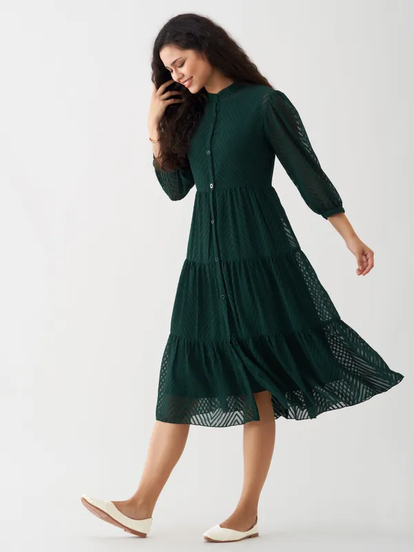 Green_Polyster_Plain_And_Dress_For_Women