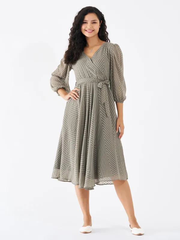 Grey_Fancy_Plain_And_Designer_Dress_For_Women