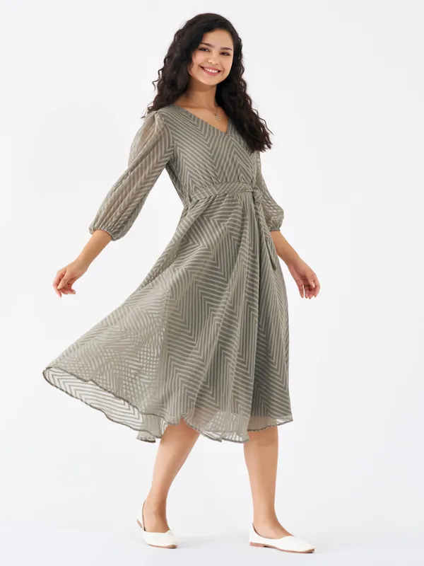 Grey_Fancy_Plain_And_Designer_Dress_For_Women