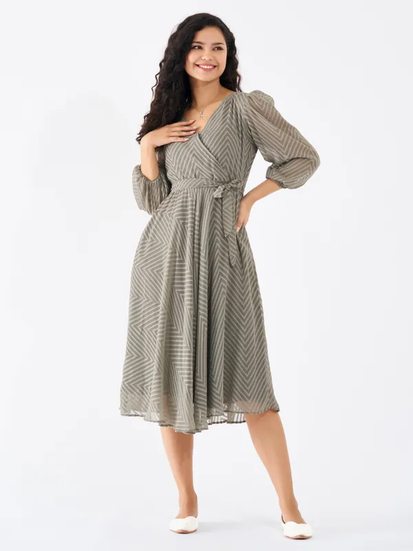 Grey_Fancy_Plain_And_Designer_Dress_For_Women
