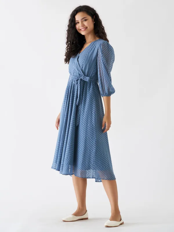 Greyish_Blue_Fancy_Plain_And_Designer_Dress_For_Women