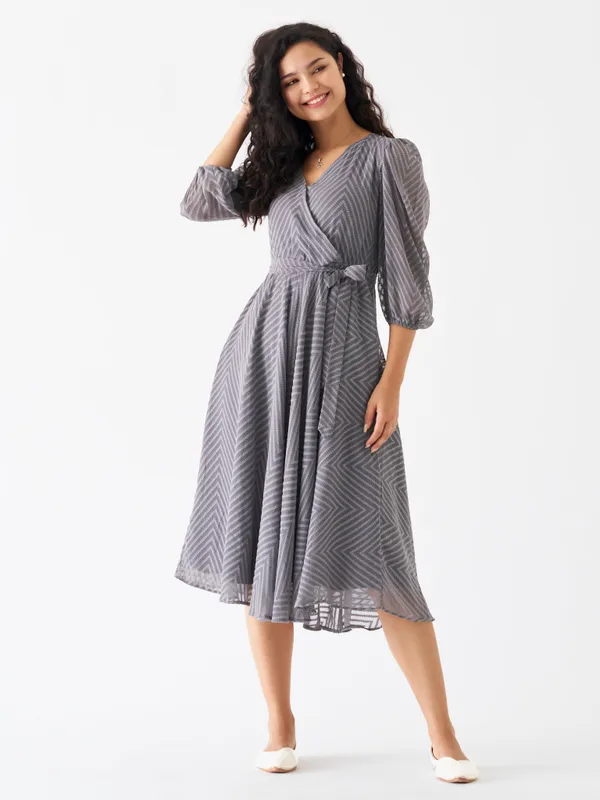 Steel_Grey_Fancy_Plain_And_Designer_Dress_For_Women