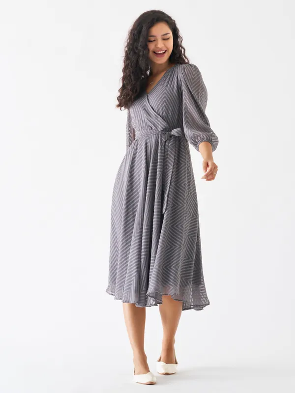 Steel_Grey_Fancy_Plain_And_Designer_Dress_For_Women
